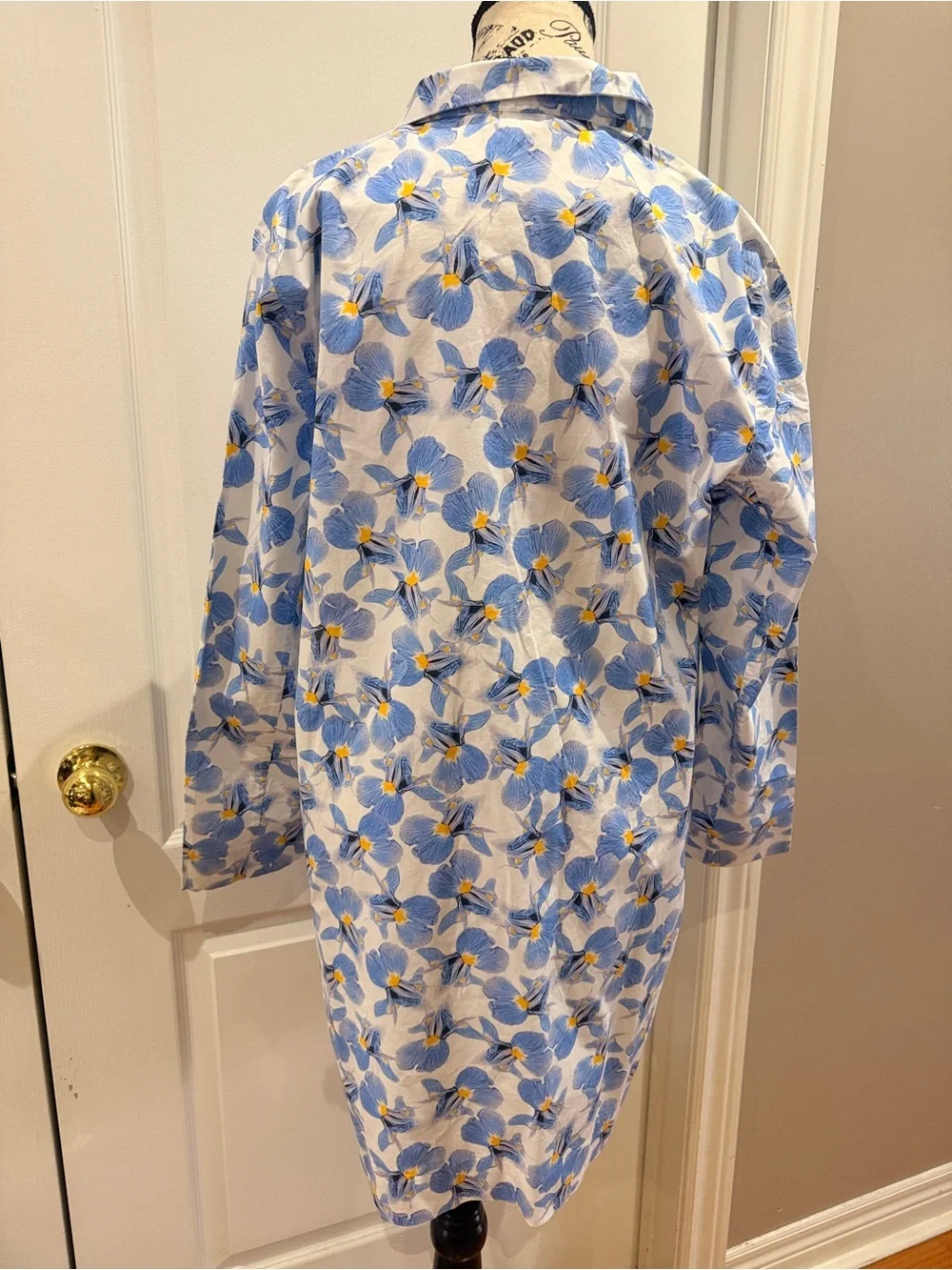 COS Blue and White Floral Shirt Dress with Yellow Accents - Picture 10 of 16